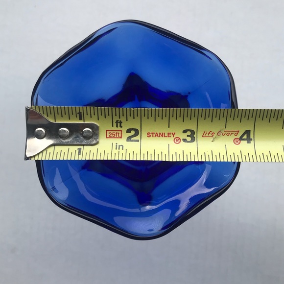 Set of 2 Vintage Cobalt Blue Ice Cream Sundae Dishes 6 1/4” Tall - Picture 7 of 10